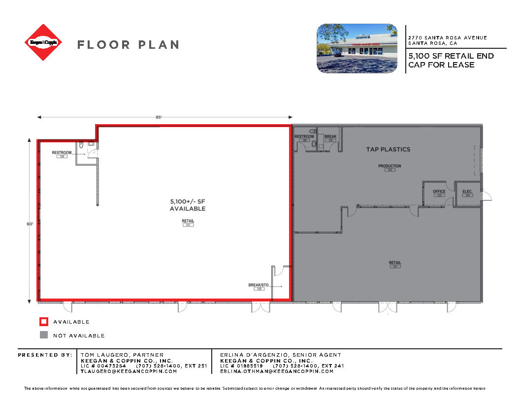 2770 Santa Rosa Ave, Santa Rosa, CA for lease Floor Plan- Image 1 of 1