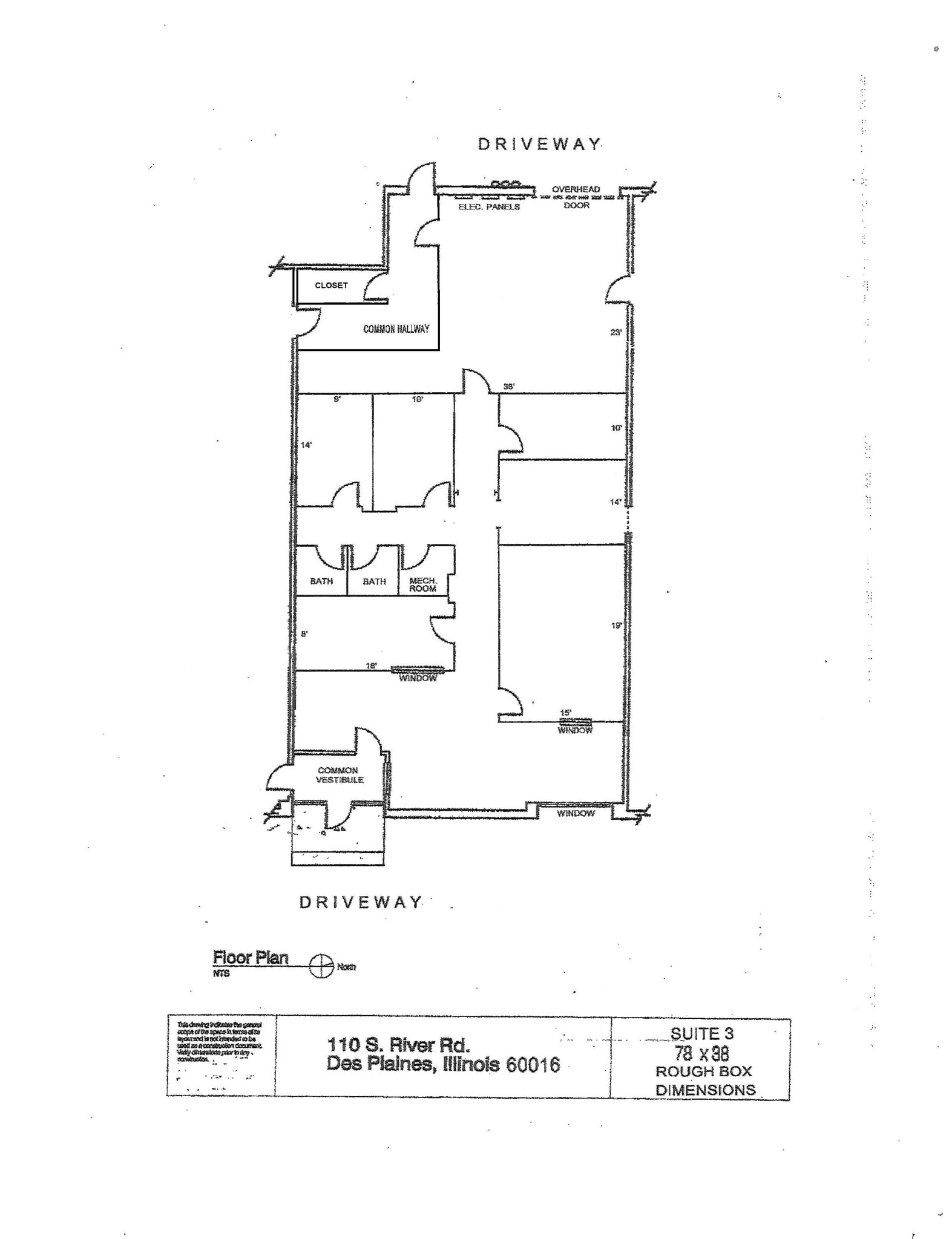 110 S River Rd, Des Plaines, IL à louer Plan d’étage- Image 1 de 1