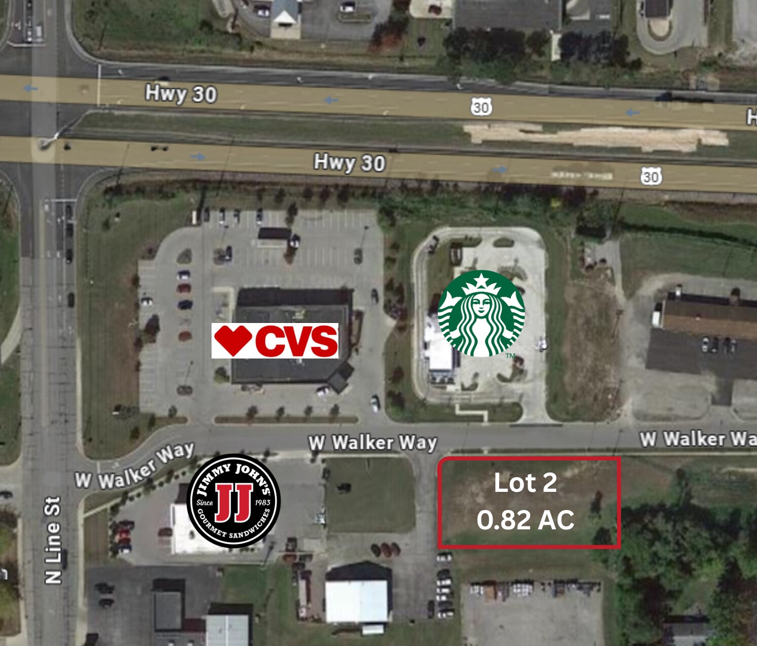 US Hwy 30 Hwy, Columbia City, IN for sale Aerial- Image 1 of 2