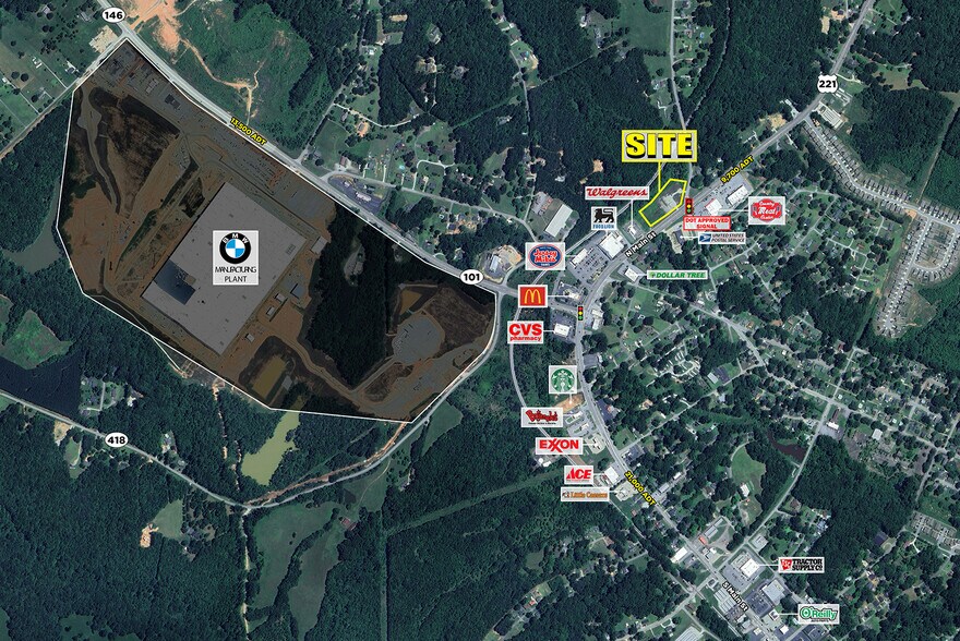 956 Main st, Woodruff, SC à louer - Aérien - Image 2 de 3