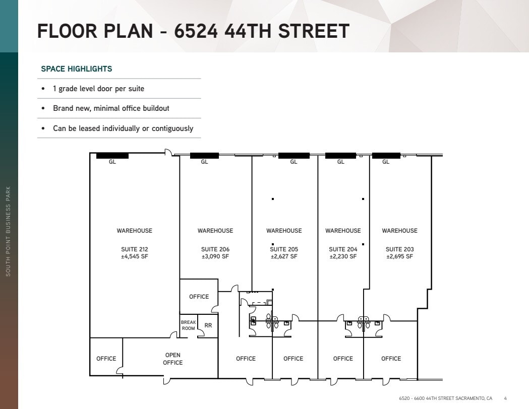 6524 44th St, Sacramento, CA à louer Plan d’étage- Image 1 de 1