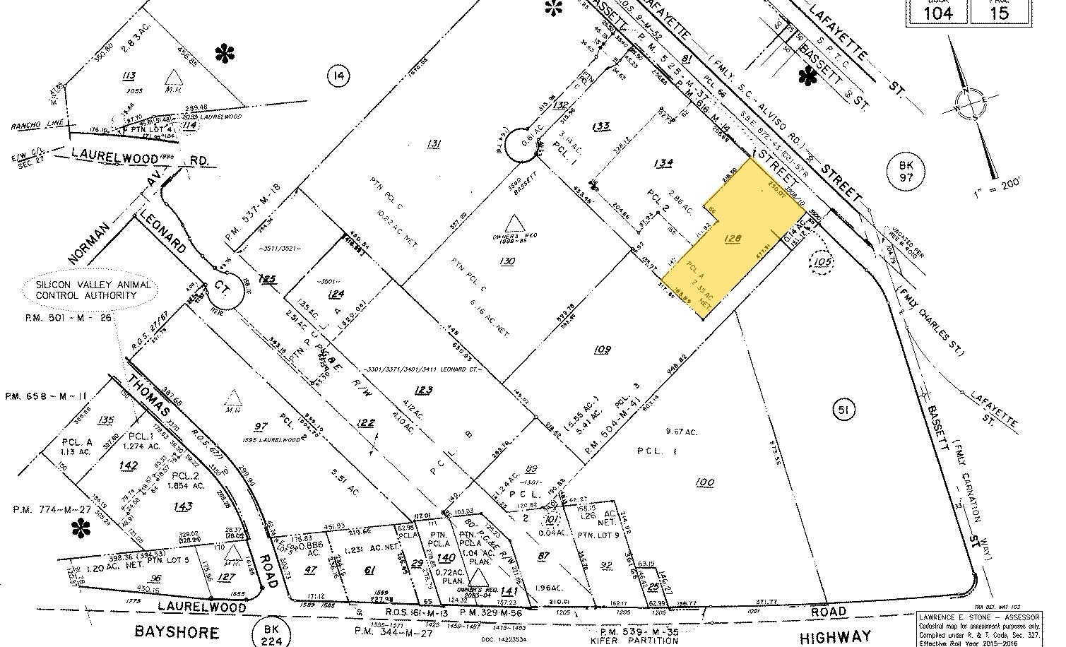 3508-3510 Bassett St, Santa Clara, CA à vendre Plan cadastral- Image 1 de 1