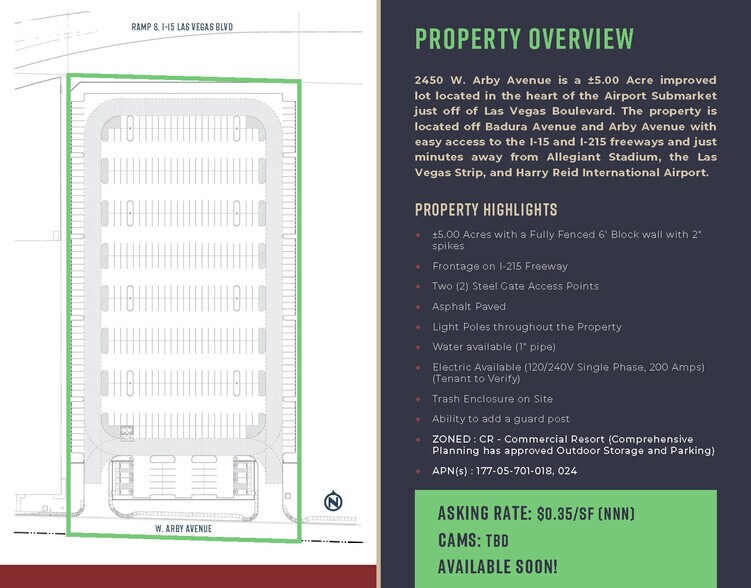 2450 W. Arby Avenue, Las Vegas, NV à louer - Plan de site - Image 2 de 4