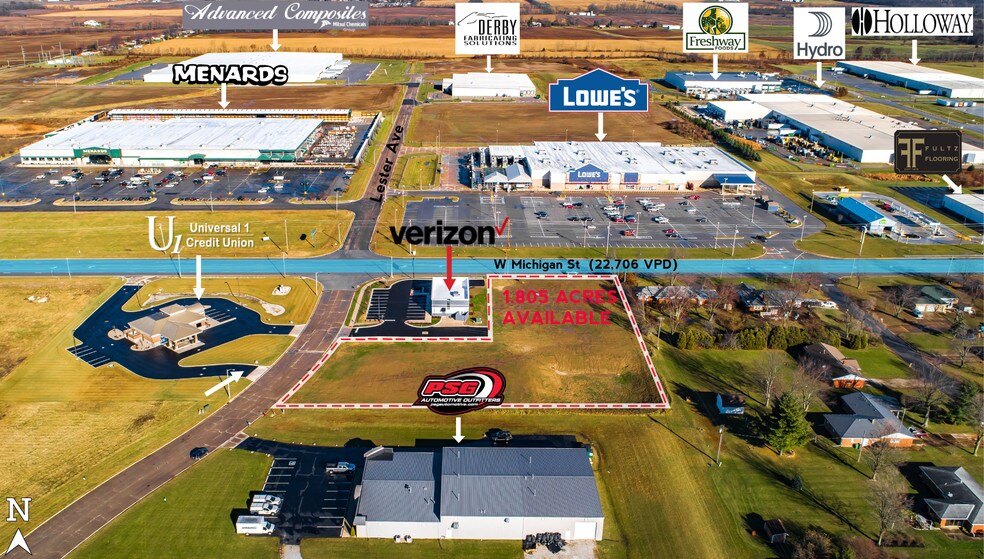 Michigan St, Sidney, OH à vendre - Aérien - Image 2 de 2