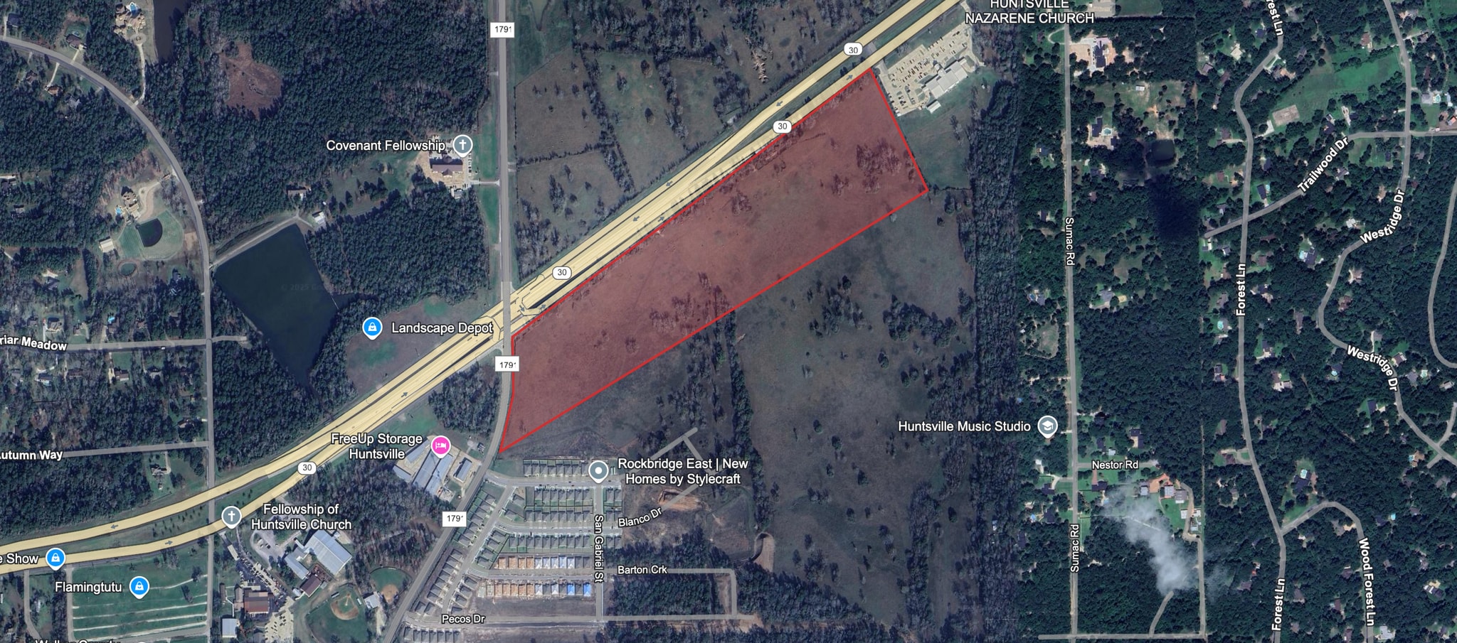 Hwy 30 & FM 1791, Huntsville, TX for sale Aerial- Image 1 of 2