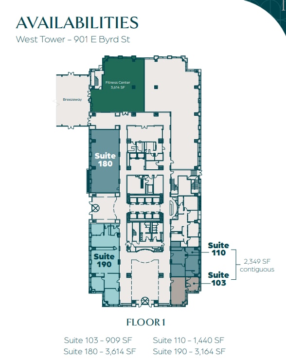 951 E Byrd St, Richmond, VA à louer Plan d’étage- Image 1 de 1