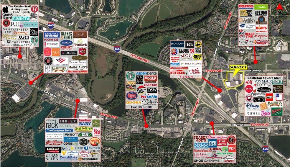 5612-5769 Castleton Corner Ln, Indianapolis, IN for lease - Aerial - Image 2 of 3