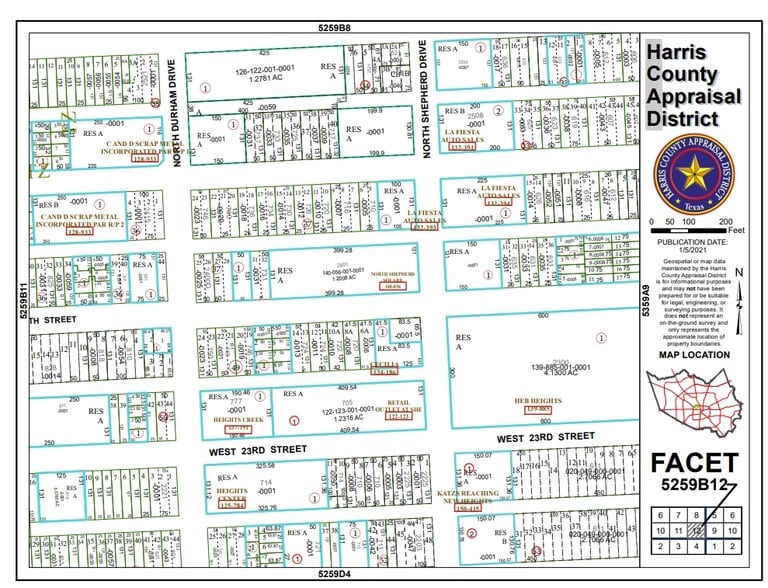 631 W 22nd St, Houston, TX for lease - Plat Map - Image 2 of 2