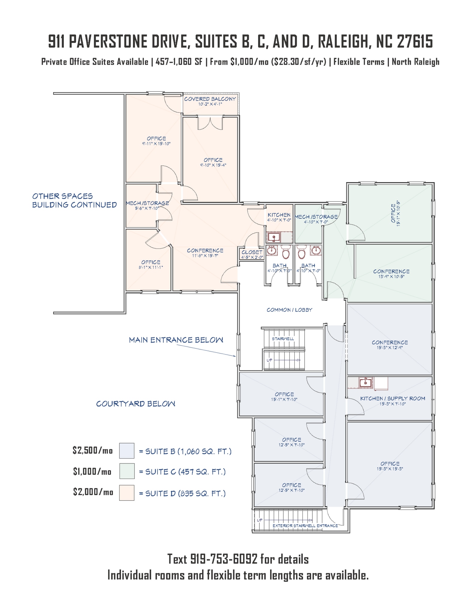 911 Paverstone Dr, Raleigh, NC for lease Floor Plan- Image 1 of 8