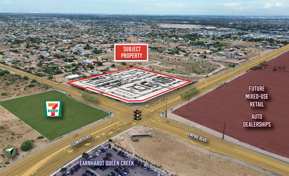 NWC Ellsworth Rd & Empire Blvd, Queen Creek, AZ à vendre - Aérien - Image 1 de 3