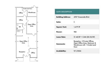 1818 Peacock Blvd, Oceanside, CA à louer Plan d’étage- Image 1 de 1