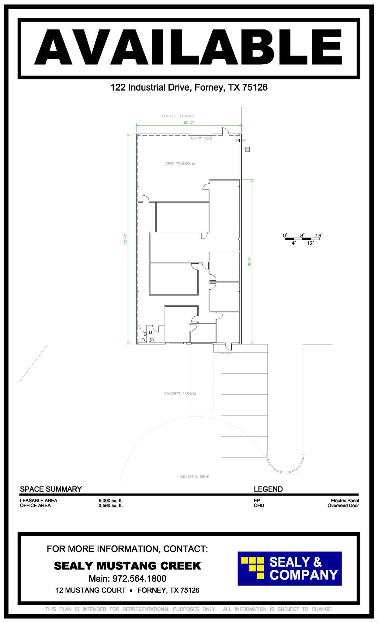 122 Industrial Dr, Forney, TX à louer Plan d’étage- Image 1 de 1