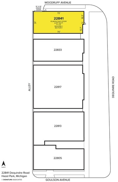22841 Dequindre Rd, Hazel Park, MI à louer - Plan cadastral - Image 2 de 2