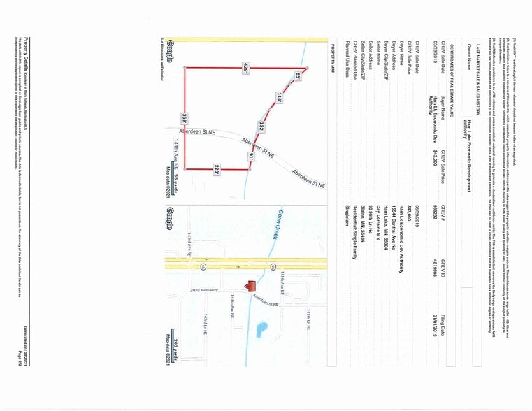 144th St NE, Ham Lake, MN à vendre - Aérien - Image 3 de 3