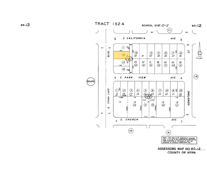 206 S China Lake Blvd, Ridgecrest, CA à louer - Plan cadastral - Image 3 de 3