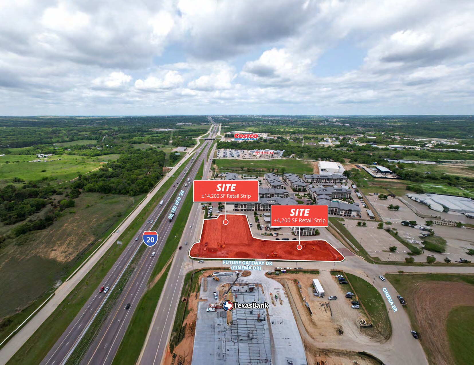 NWC I-20 & Future Gateway Dr (Cinema Dr), Hudson Oaks, TX à louer Autre- Image 1 de 4
