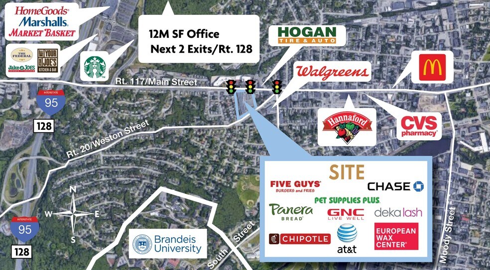 1006-1036 Main St, Waltham, MA for lease - Aerial - Image 3 of 7