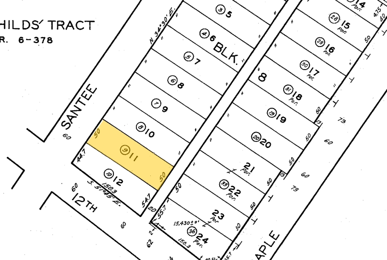 1154 Santee St, Los Angeles, CA à vendre - Plan cadastral - Image 1 de 1