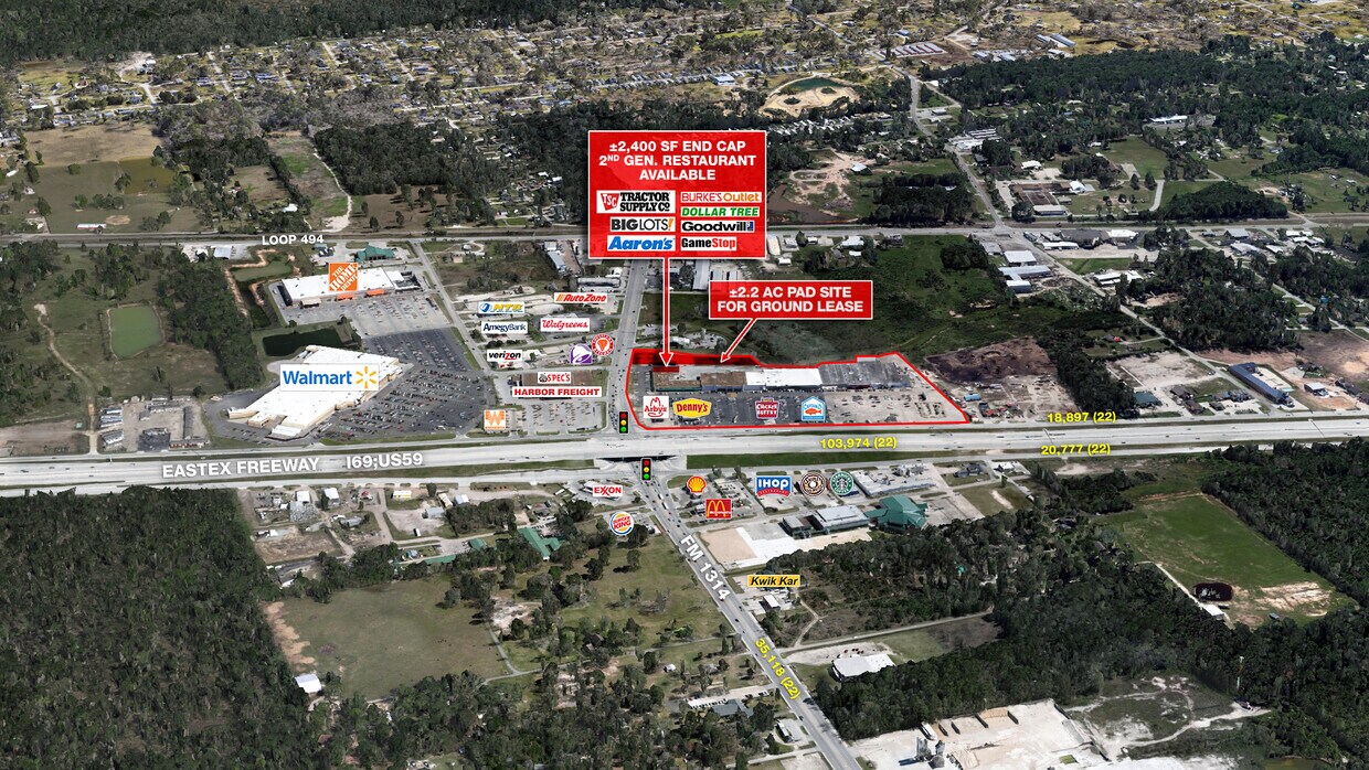 23741 US Hwy 59 N Hwy, Porter, TX for lease Aerial- Image 1 of 5