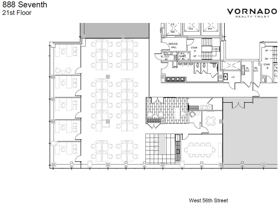 888 7th Ave, New York, NY à louer Plan d’étage- Image 1 de 1