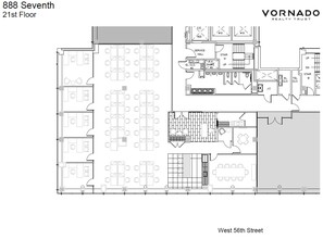 888 7th Ave, New York, NY à louer Plan d’étage- Image 1 de 1