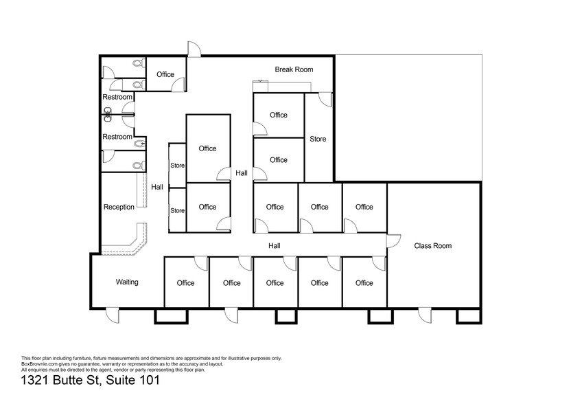 1321 Butte St, Redding, CA à louer - Plan d’étage - Image 2 de 11