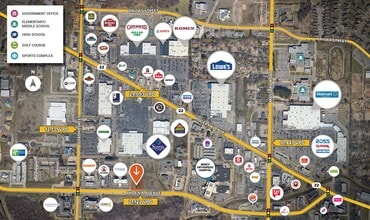 7715 Phoenix Ave, Fort Smith, AR - AERIAL  map view