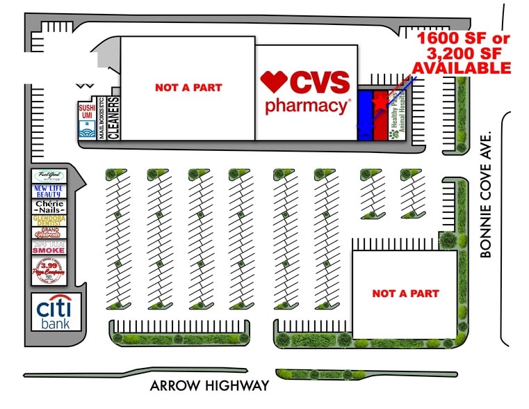 411-441 E Arrow Hwy, Glendora, CA à louer - Photo du bâtiment - Image 2 de 9