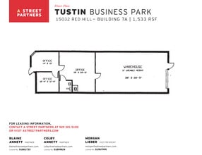 15102 Red Hill Ave, Tustin, CA à louer Plan d’étage- Image 1 de 1