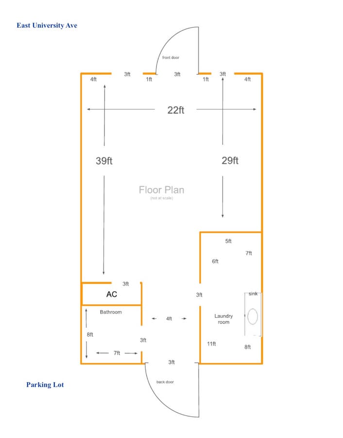 605-701 E University Ave, Georgetown, TX 78626 - Unité 110 -  - Plan d’étage - Image 1 of 1