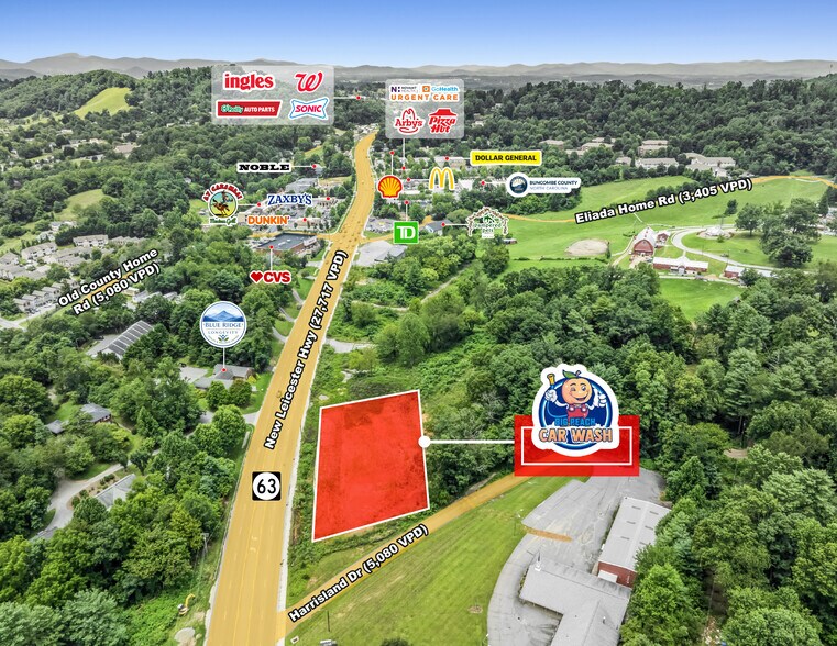 289 New Leicester Highway, Asheville, NC à vendre - Aérien - Image 2 de 7