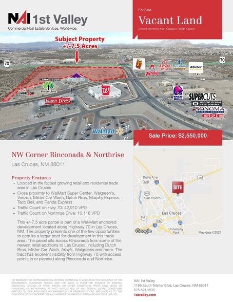 NW Corner Rinconada & Northrise, Las Cruces, NM for lease - Primary Photo - Image 1 of 2