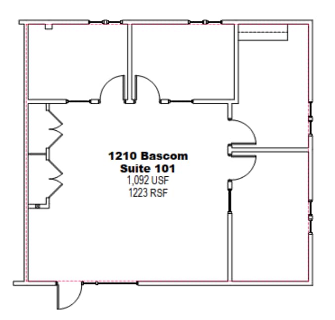 1190 S Bascom Ave, San Jose, CA for lease Floor Plan- Image 1 of 1