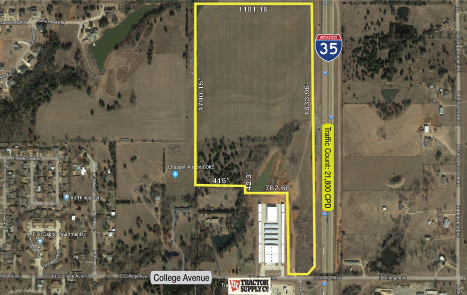 I35 & College Ave, Guthrie, OK for sale - Aerial - Image 1 of 1