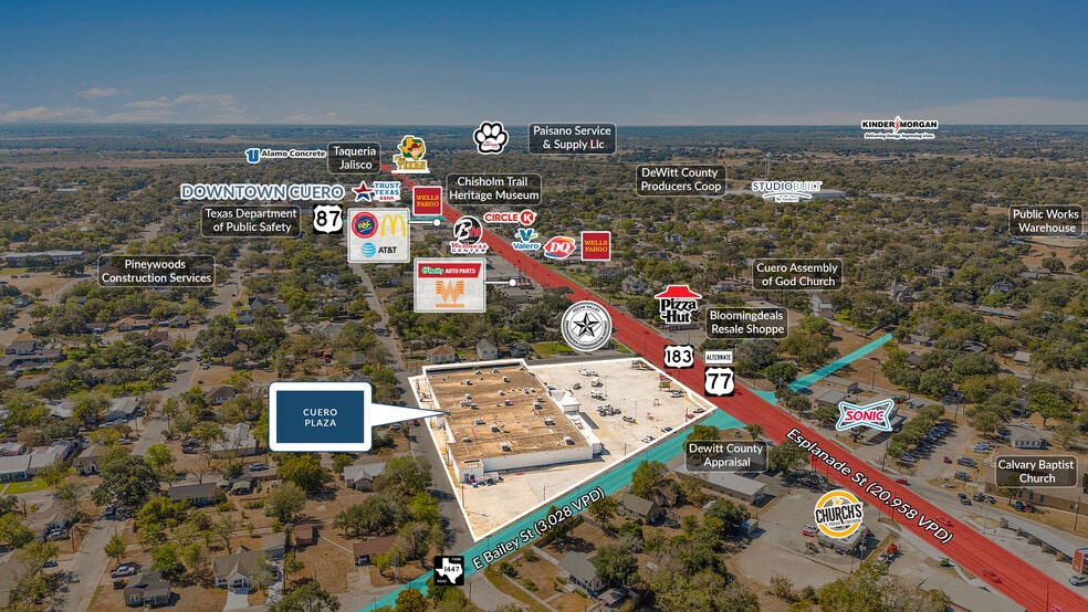 1100-1161 N Esplanade St, Cuero, TX for sale - Building Photo - Image 2 of 5