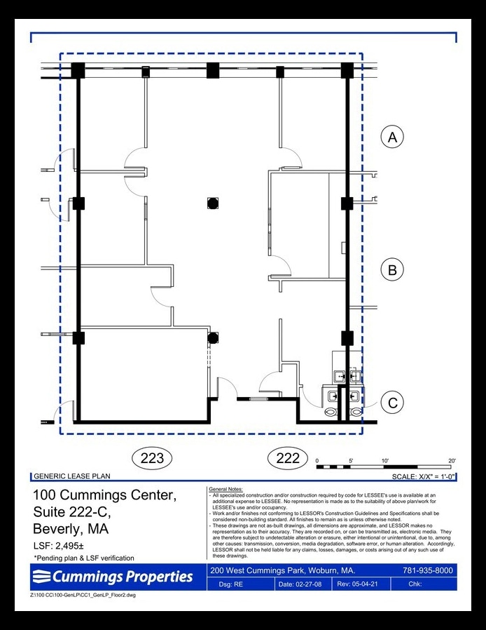 100 Cummings Ctr, Beverly, MA à louer Plan d’étage- Image 1 de 1