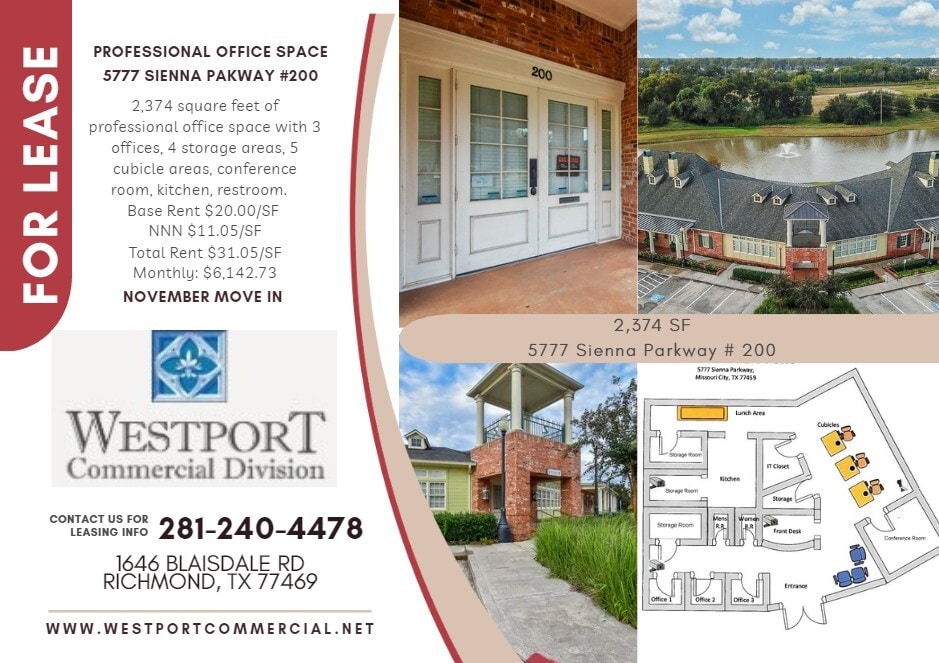 5777 Sienna Pky, Missouri City, TX for lease Interior Photo- Image 1 of 1