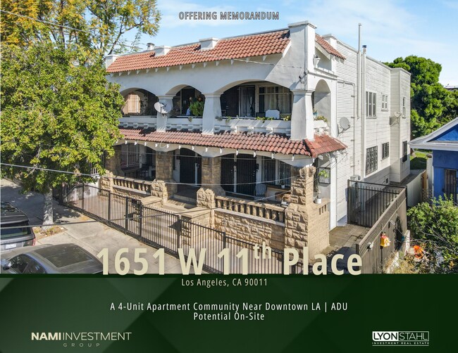 Plus de détails pour 1651 W 11th Pl, Los Angeles, CA - Multi-résidentiel à vendre