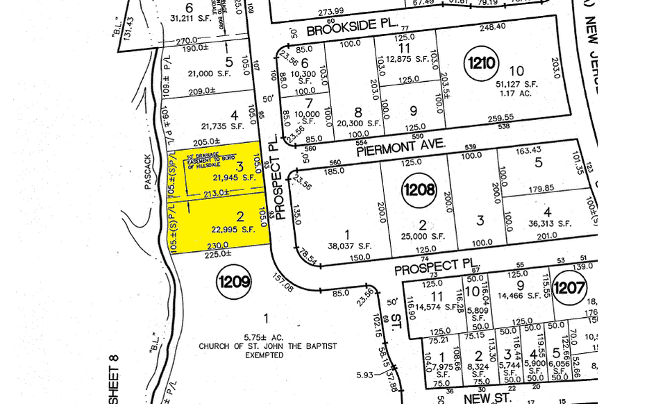 95 Prospect, Hillsdale, NJ à vendre - Plan cadastral - Image 2 de 3