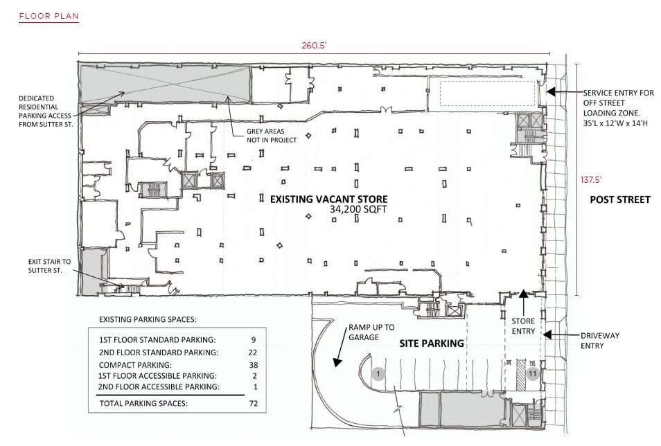 1336 Post St, San Francisco, CA à louer Plan d  tage- Image 1 de 1