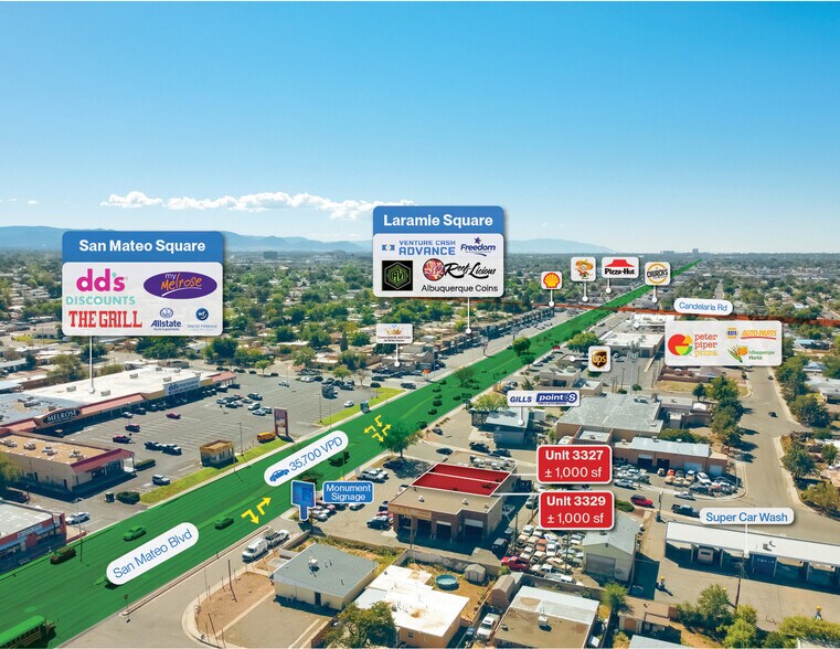 3325-3331 San Mateo Blvd NE, Albuquerque, NM à louer - Photo du bâtiment - Image 2 de 7