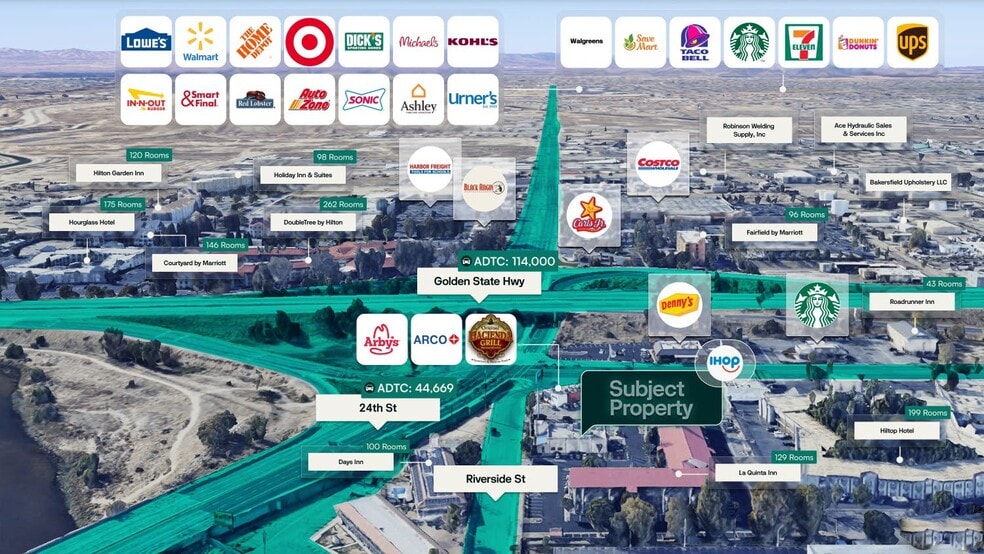 3252 Riverside Dr, Bakersfield, CA for sale - Aerial - Image 3 of 3