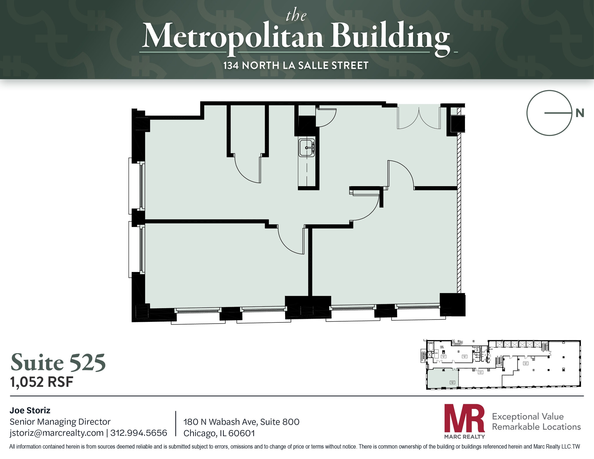 134 N LaSalle St, Chicago, IL à louer Plan d’étage- Image 1 de 6
