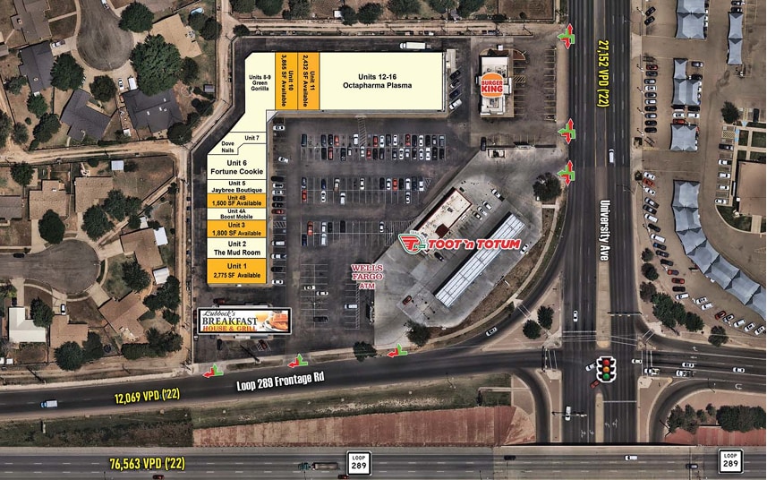 7006 University Ave, Lubbock, TX à louer - Plan de site - Image 2 de 4
