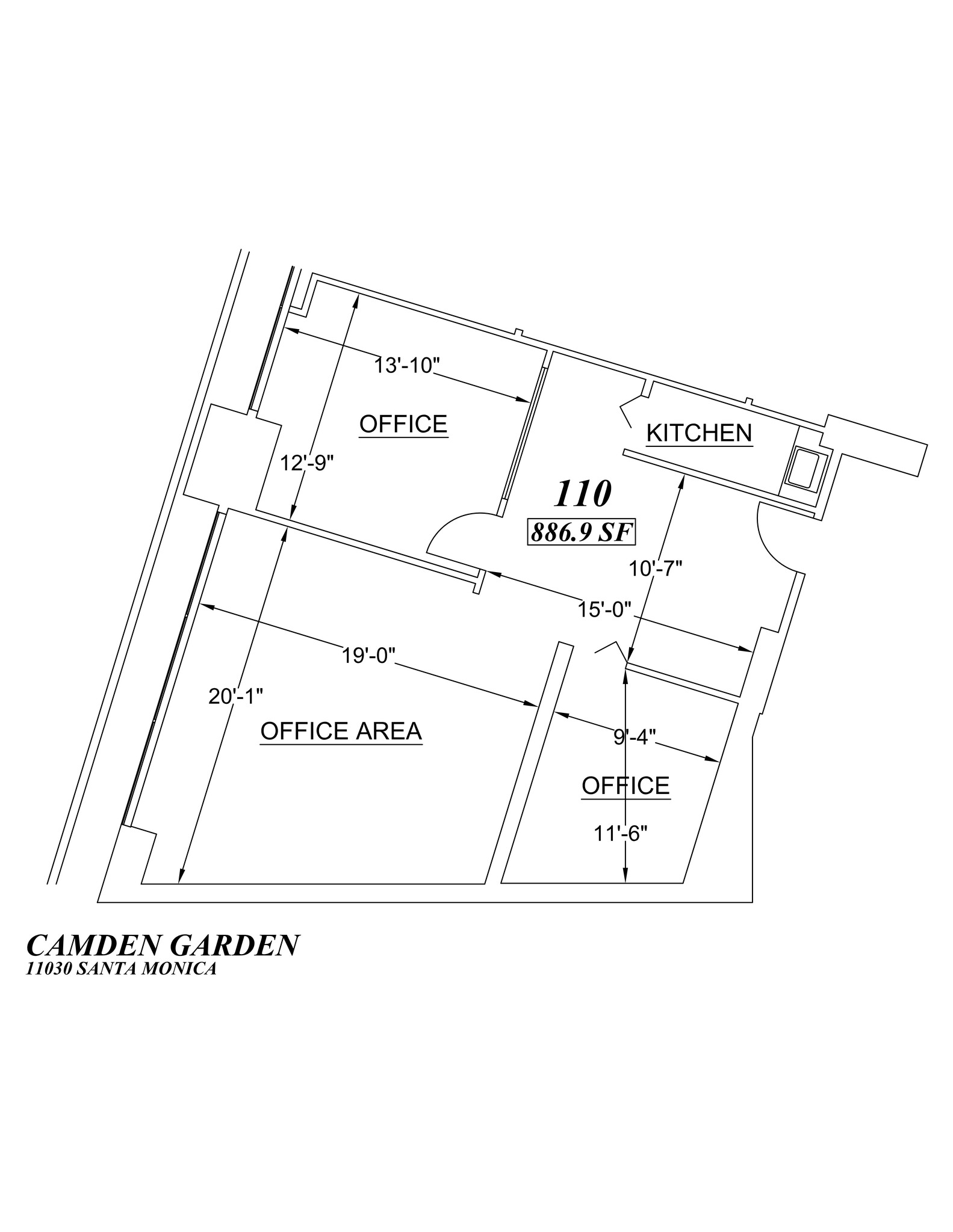 11030 Santa Monica Blvd, Los Angeles, CA à louer Plan de site- Image 1 de 6