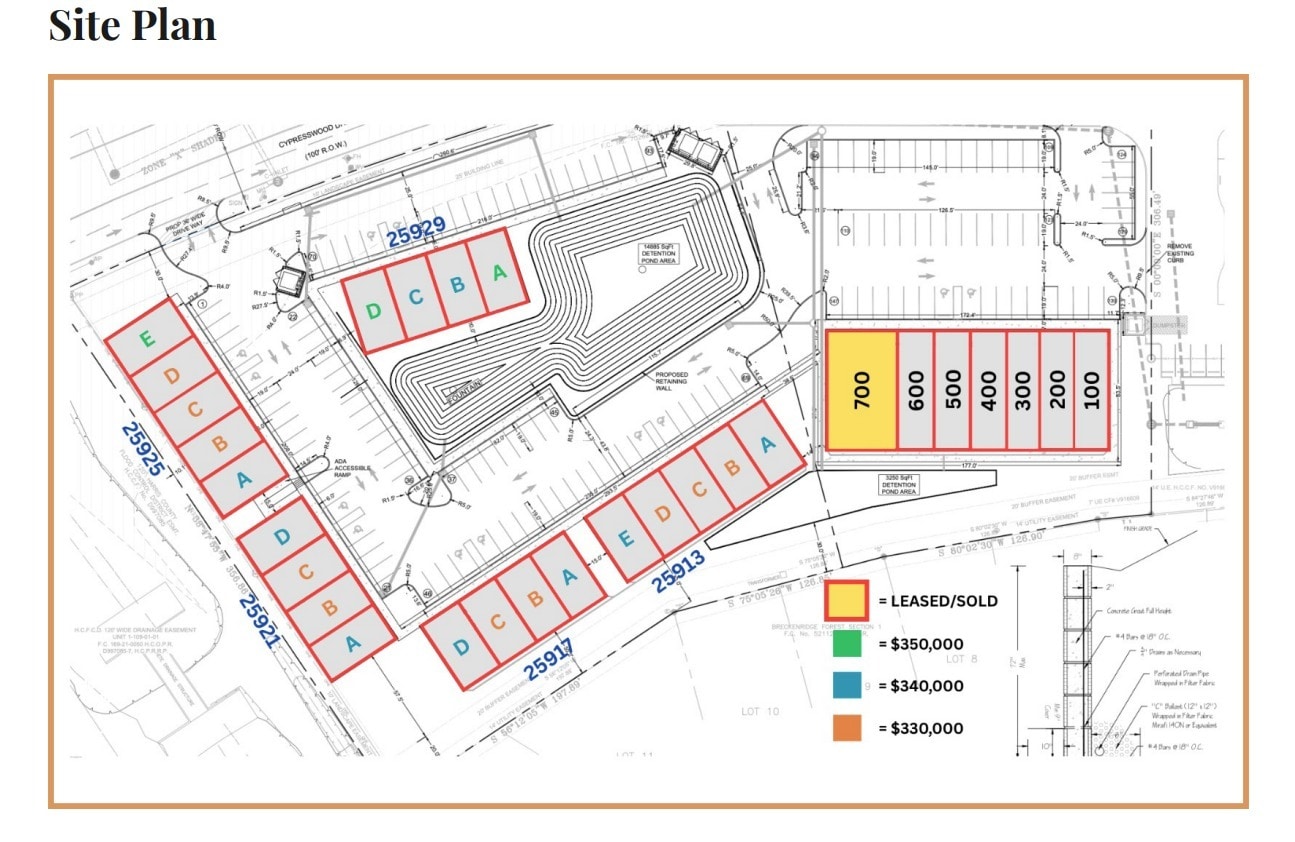 25913-25929 Cypresswood Dr, Spring, TX à vendre Plan de site- Image 1 de 2