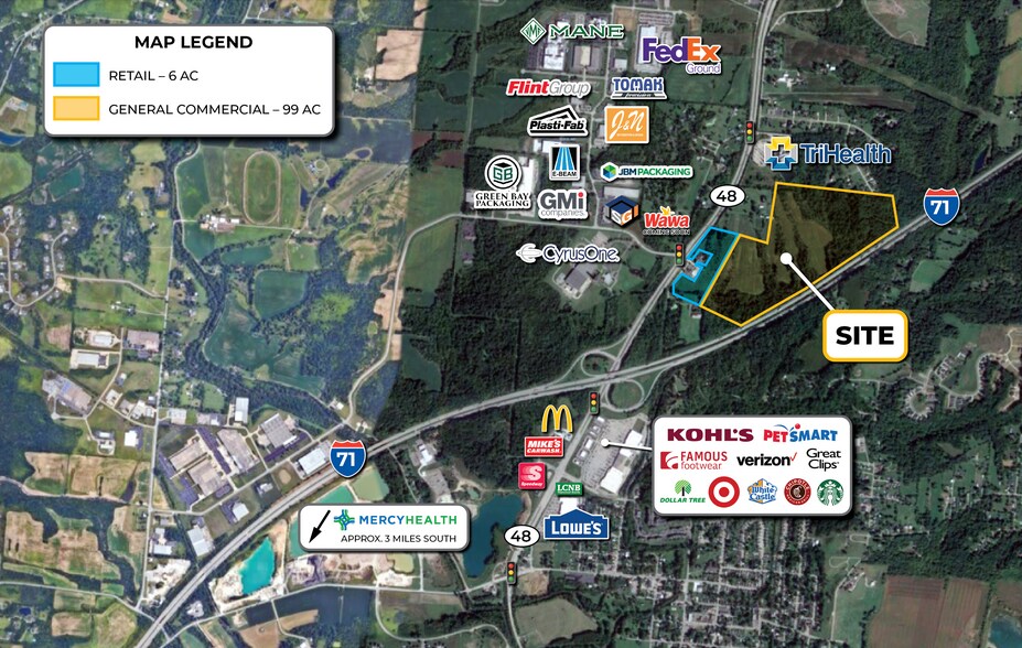 Route 48 & I-71, South Lebanon, OH à vendre - Aérien - Image 2 de 2