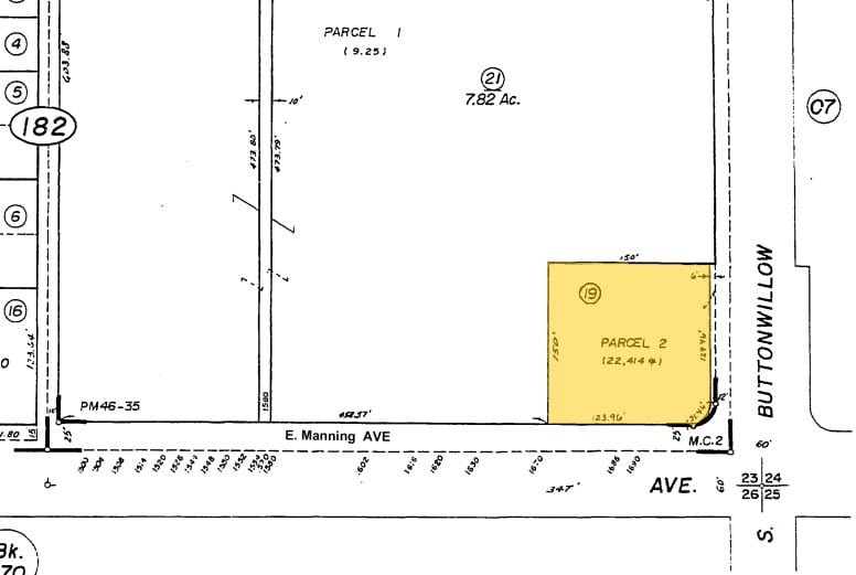1680-1572 E Manning Ave, Reedley, CA for lease - Plat Map - Image 3 of 3