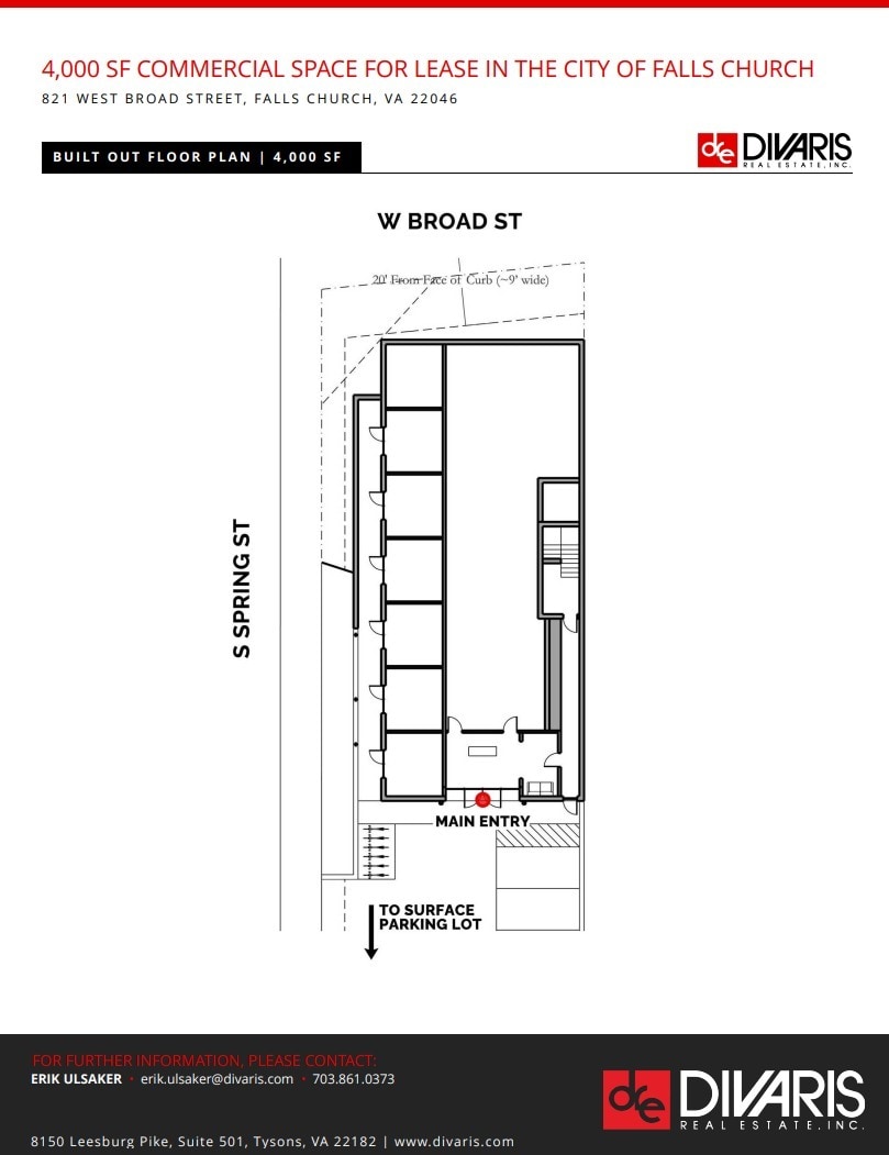 821 W Broad St, Falls Church, VA à vendre Plan d’étage- Image 1 de 1