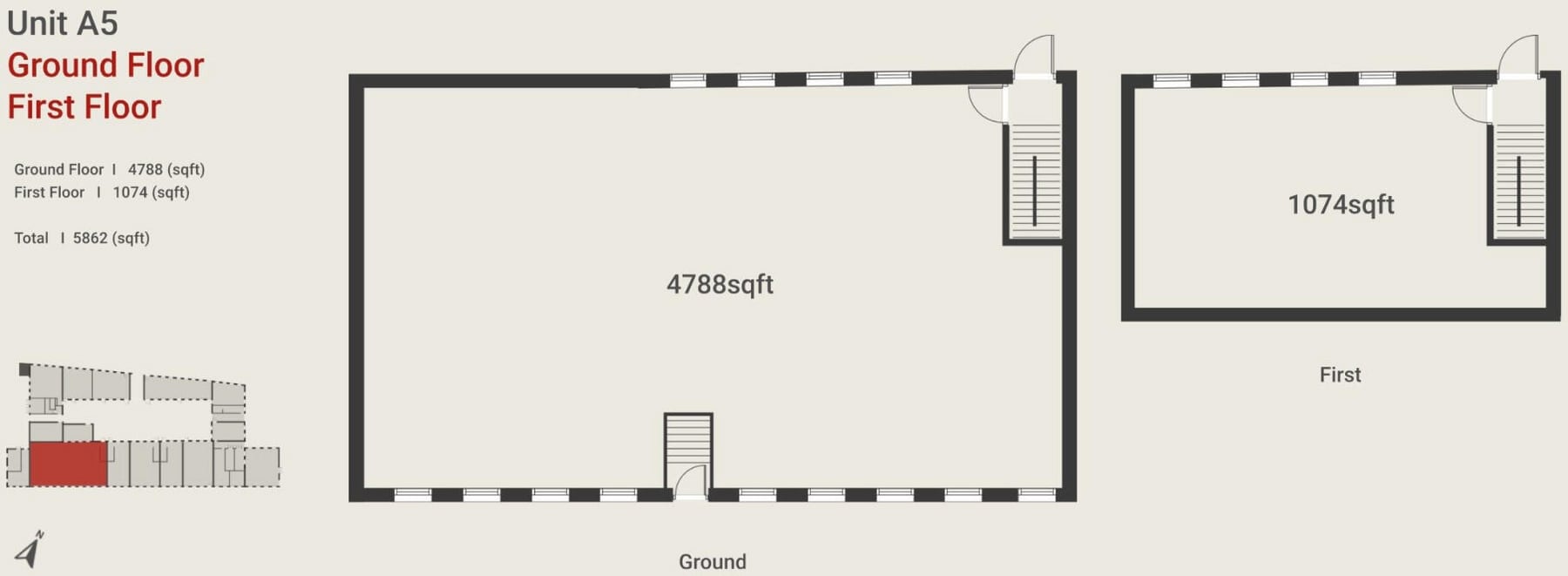 2-10 Bradford Rd, Manchester, GTM M40 7EZ - Unité A5 -  - Plan d’étage - Image 1 of 1